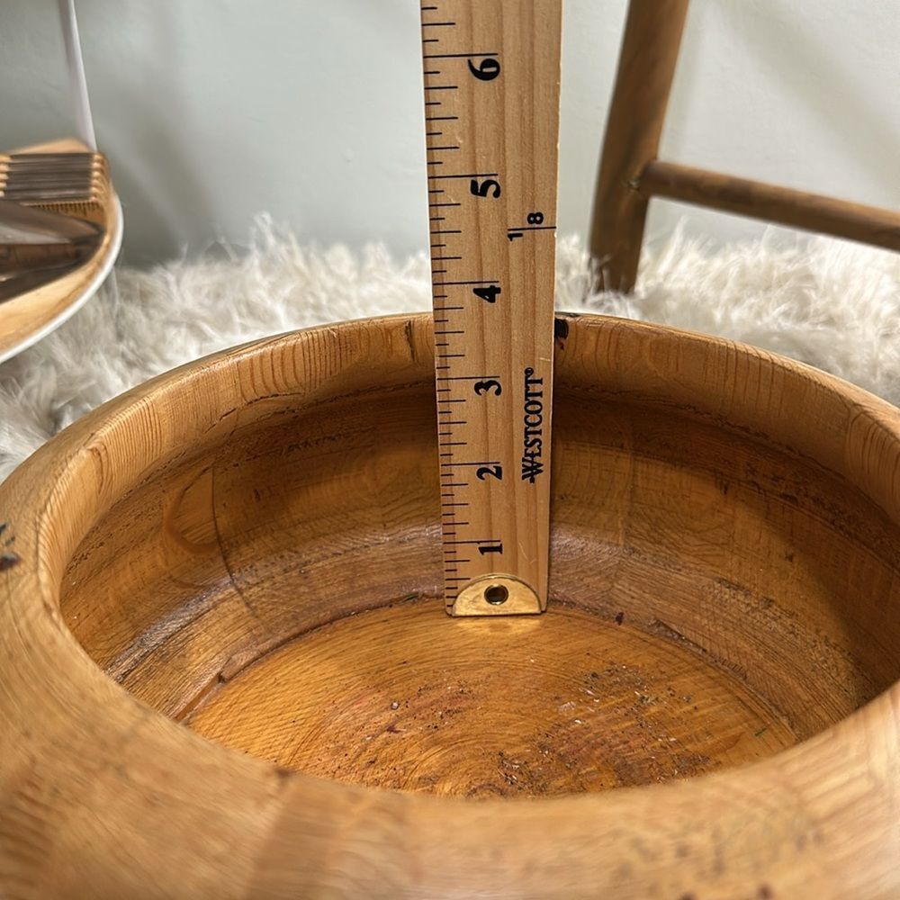J Des Granges Palmer Alaska Handmade Rustic Wooden Bowl With‎ Floral Pattern - Picture 12 of 17